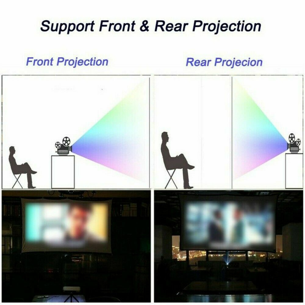 Foldable Projector Screen — Indoor/Outdoor, 16:9, Up to 150"