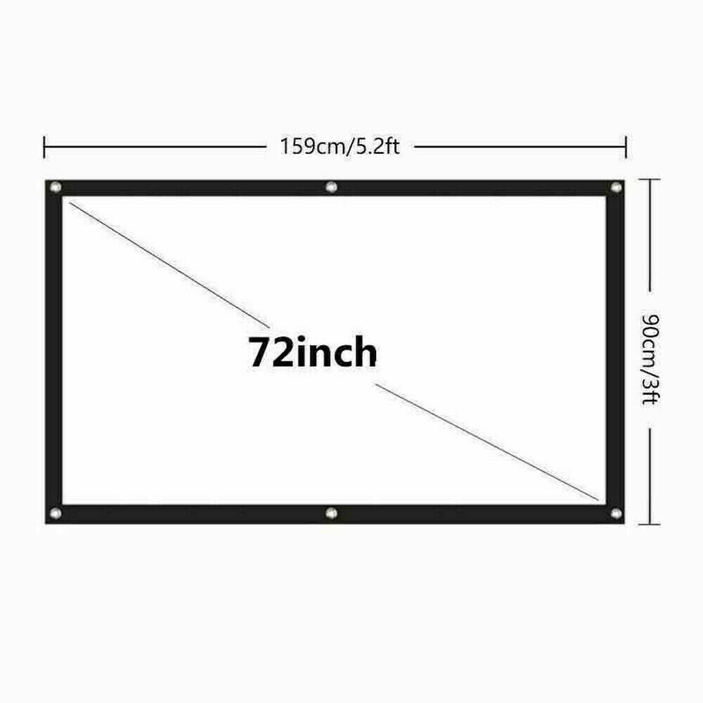Foldable Projector Screen — Indoor/Outdoor, 16:9, Up to 150"
