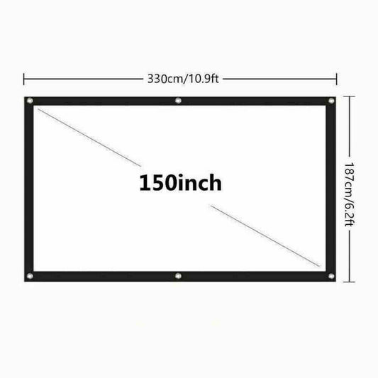 Foldable Projector Screen — Indoor/Outdoor, 16:9, Up to 150"