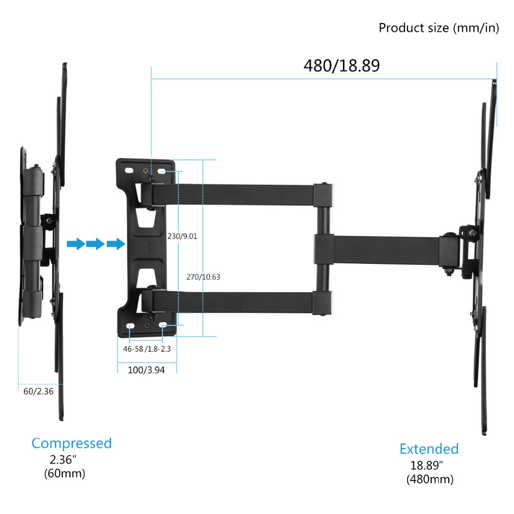 Universal Adjustable TV Wall Mount for 32-75 Inch TVs