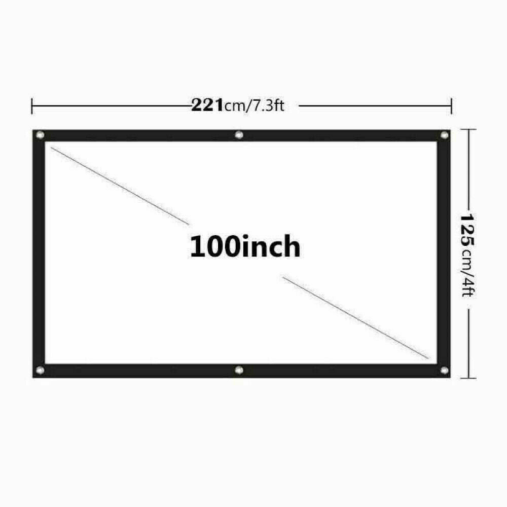 Foldable Projector Screen — Indoor/Outdoor, 16:9, Up to 150"