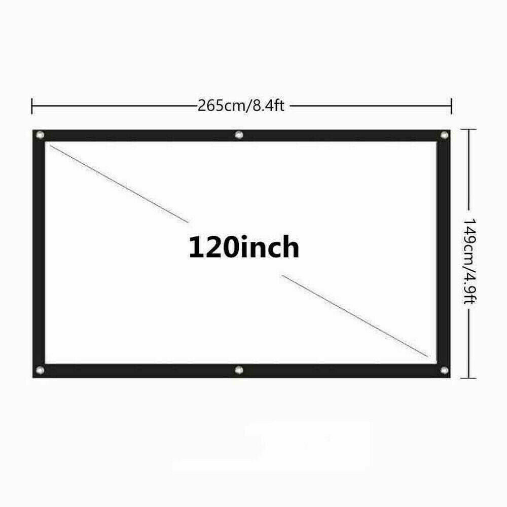Foldable Projector Screen — Indoor/Outdoor, 16:9, Up to 150"
