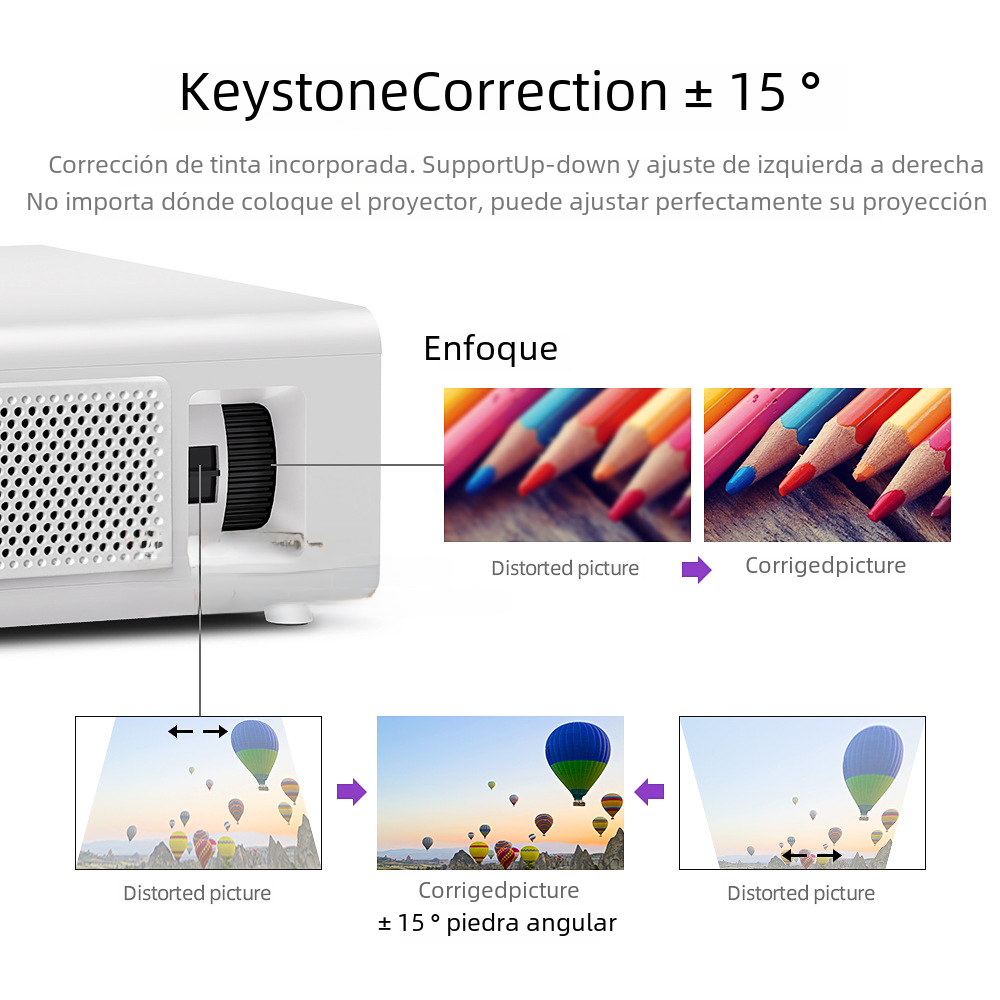 AKEY7 7500-Lumen Projector — 1080p LED, 4K Support