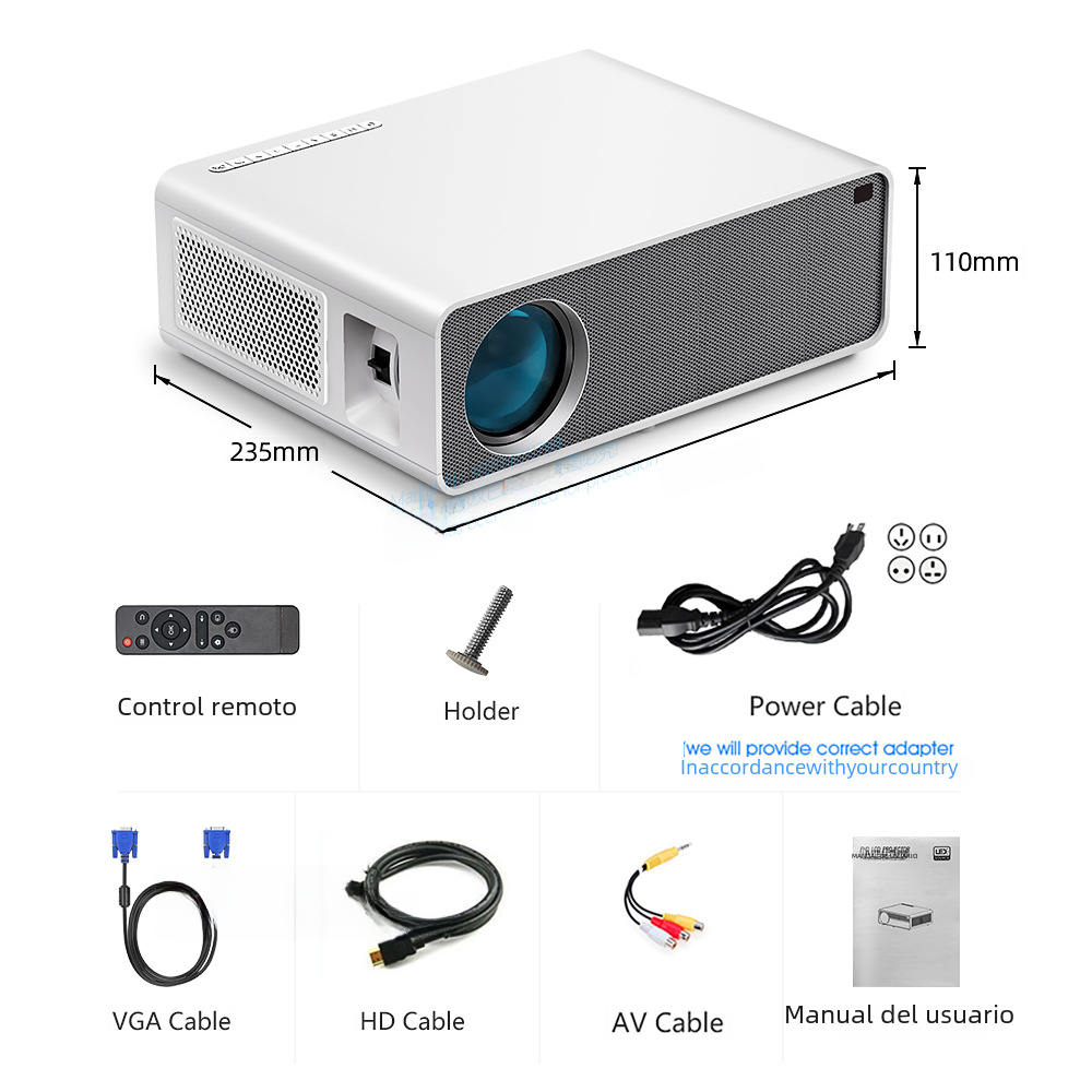 AKEY7 7500-Lumen Projector — 1080p LED, 4K Support