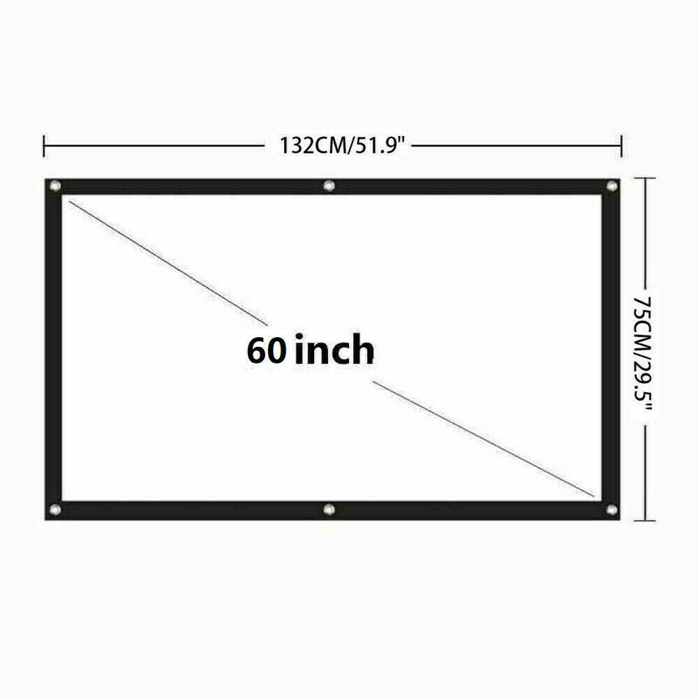 Foldable Projector Screen — Indoor/Outdoor, 16:9, Up to 150"