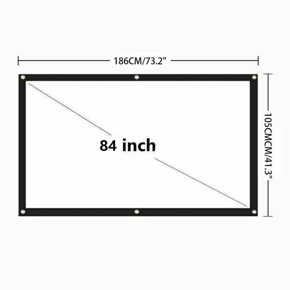 Foldable Projector Screen — Indoor/Outdoor, 16:9, Up to 150"