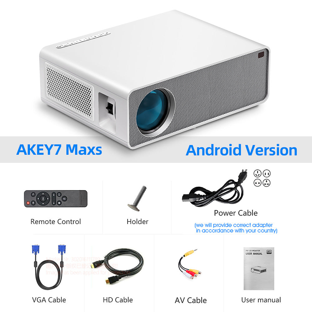 AKEY7 7500-Lumen Projector — 1080p LED, 4K Support