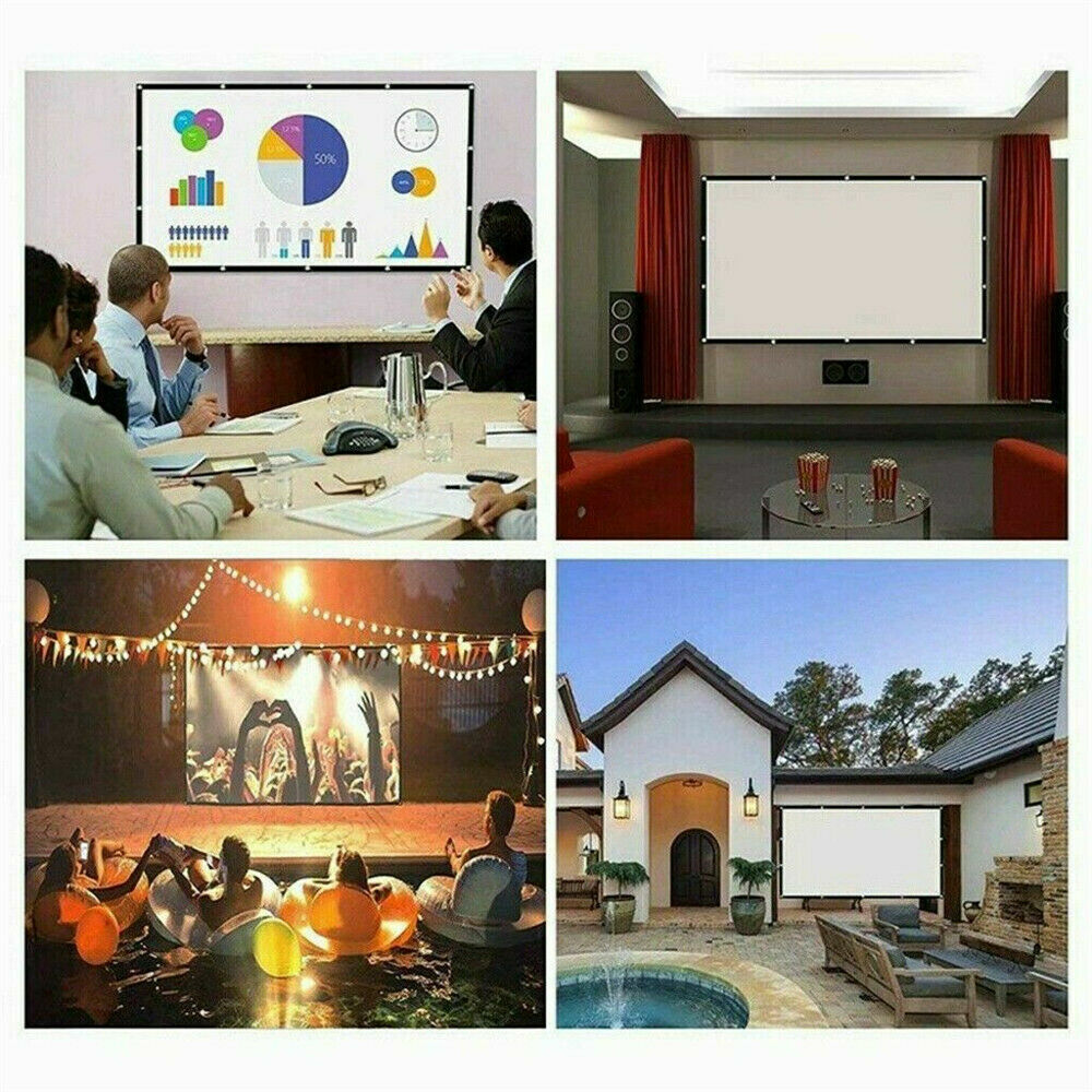 Foldable Projector Screen — Indoor/Outdoor, 16:9, Up to 150"