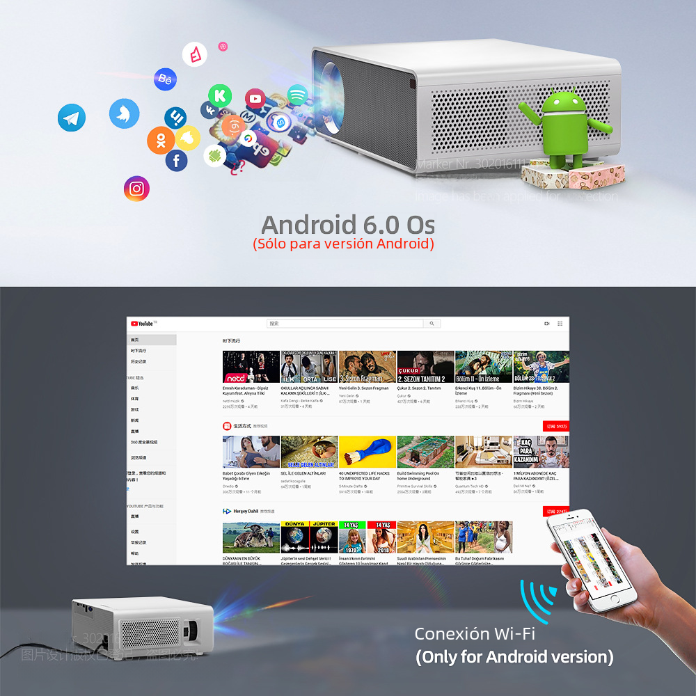 AKEY7 7500-Lumen Projector — 1080p LED, 4K Support